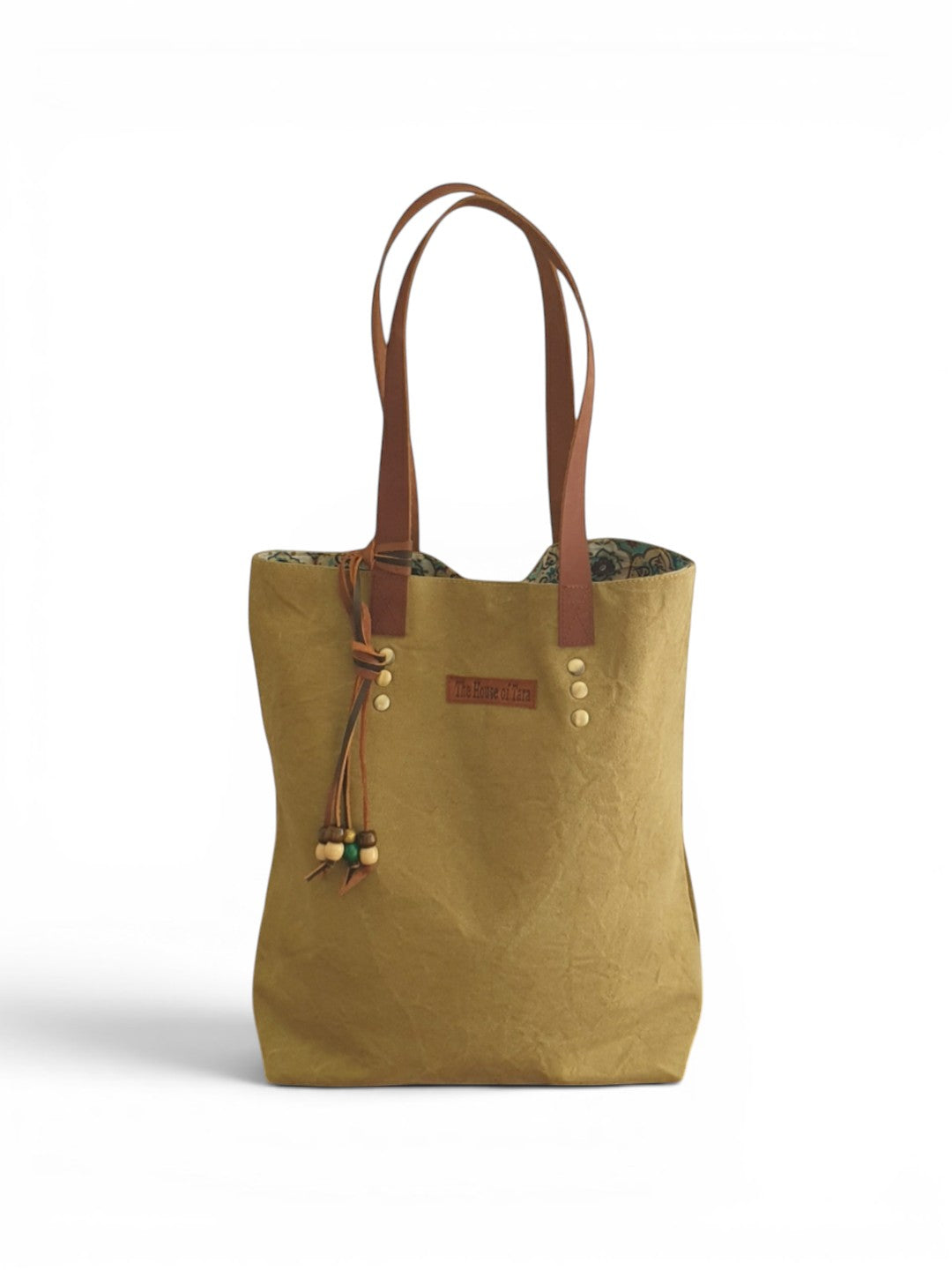 Distressed Finish Heavy Canvas Tote Handbag | Tassel Embellished | Magnetic Closure & Internal Zip Pocket Shoulder Bag | For College, Office and Daily Use | For Women