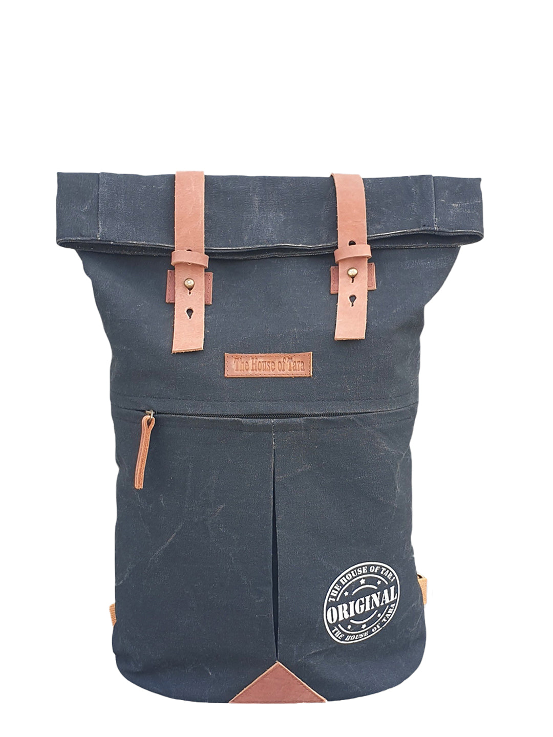 Canvas Backpack for Men and Women 21 Litres |  Cotton Bag with Top Roll Down Design & Leather strap Closure | Casual Backpacks Suitable for College, Travel & Hiking