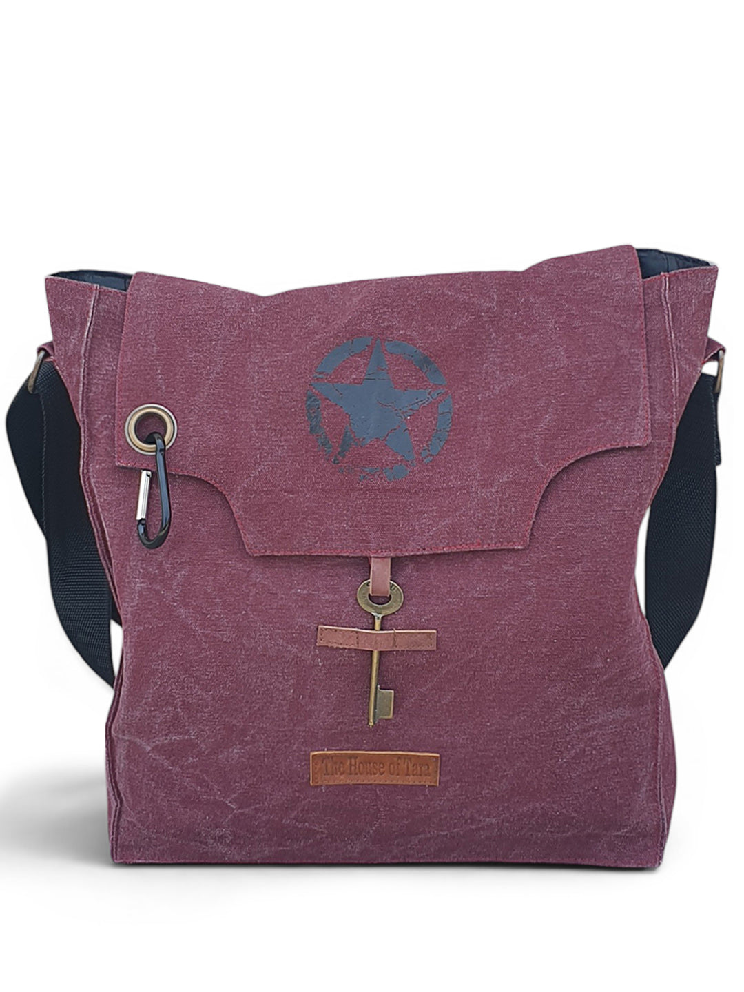 Sturdy Cotton Canvas Messenger Bags for Men and Women | With two Magnetic Snap Buttons Flap Closure, Adjustable Body Strap & Multiutility Lobster Hook