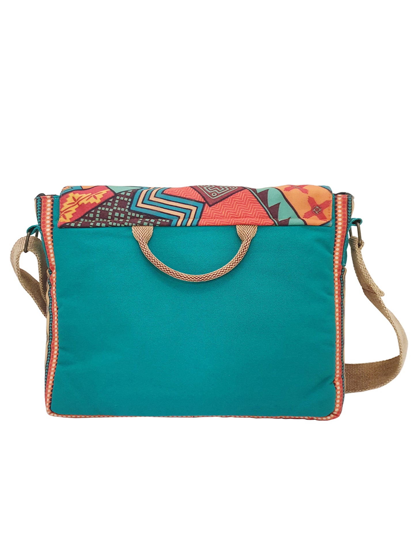 Messenger Bags for Women | Teal Laptop Messenger Bag made with Canvas | Fits up to 15.6 Inches Laptop/MacBook | Ladies Crossbody Sling Bag Comes with 2 External Pockets