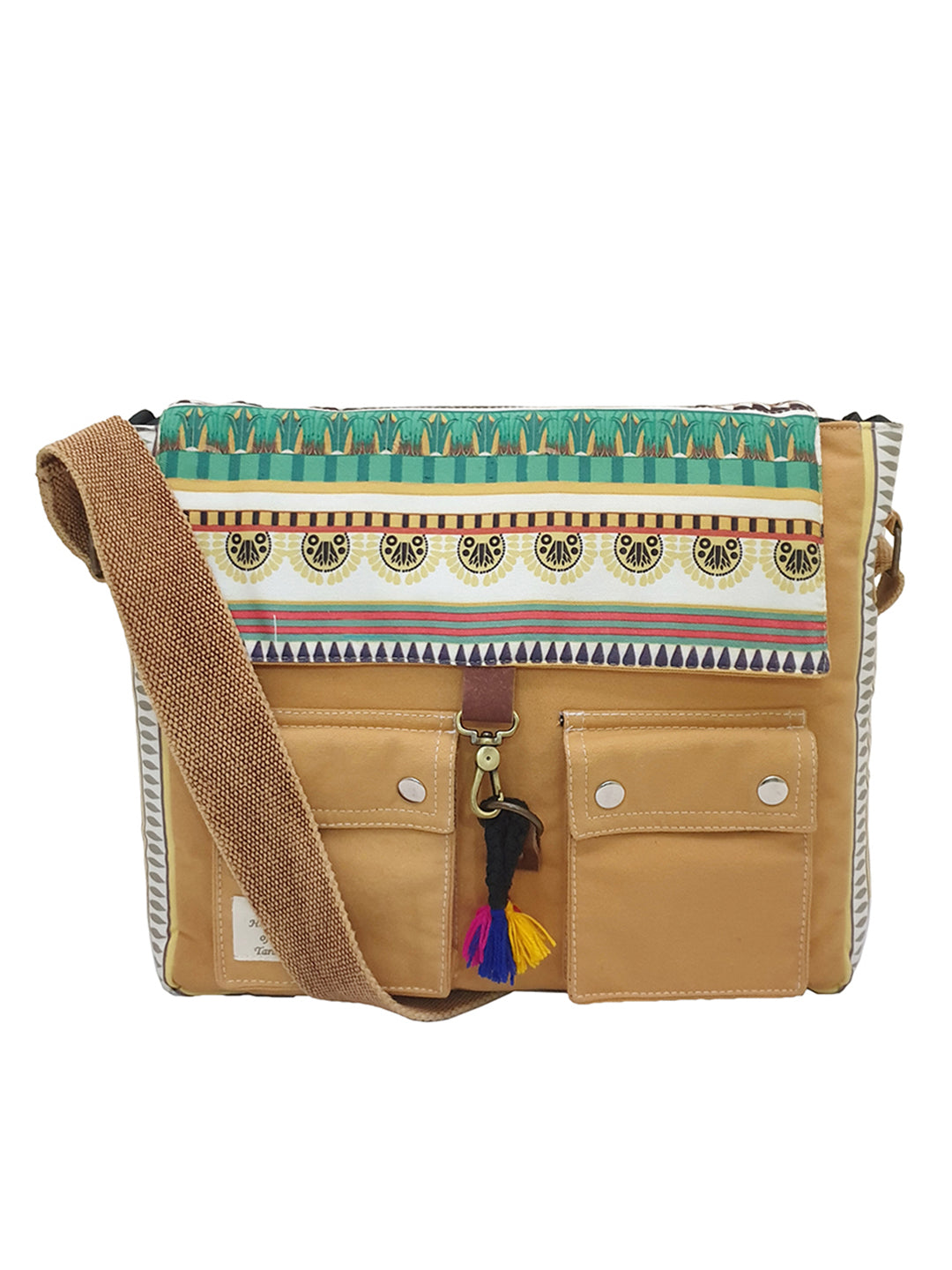 Messenger Bags for Women | Teal Laptop Messenger Bag made with Canvas | Fits up to 15.6 Inches Laptop/MacBook | Ladies Crossbody Sling Bag Comes with 2 External Pockets