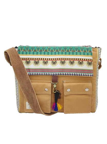 Messenger Bags for Women | Teal Laptop Messenger Bag made with Canvas | Fits up to 15.6 Inches Laptop/MacBook | Ladies Crossbody Sling Bag Comes with 2 External Pockets