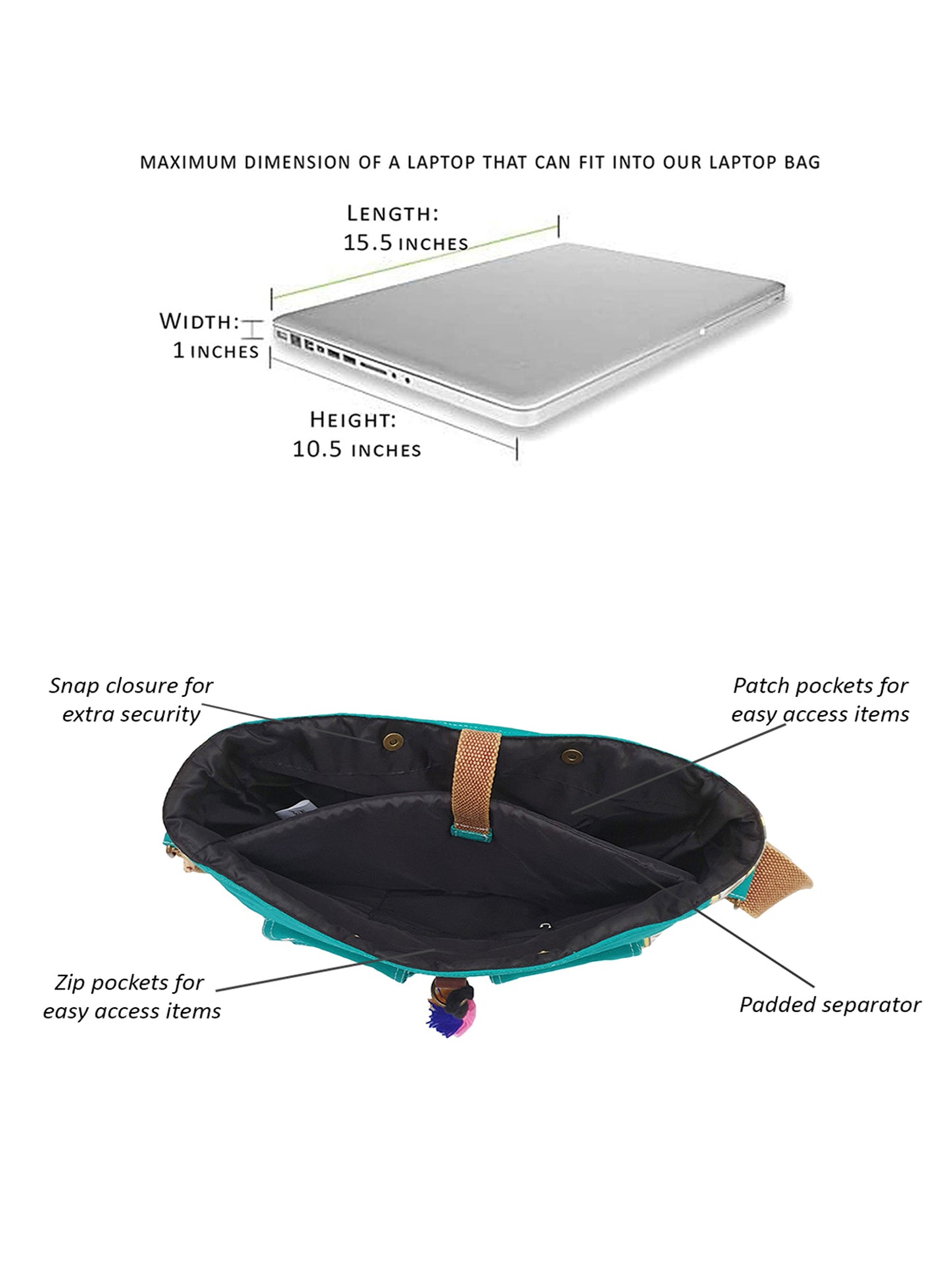 Messenger Bags for Women | Teal Laptop Messenger Bag made with Canvas | Fits up to 15.6 Inches Laptop/MacBook | Ladies Crossbody Sling Bag Comes with 2 External Pockets