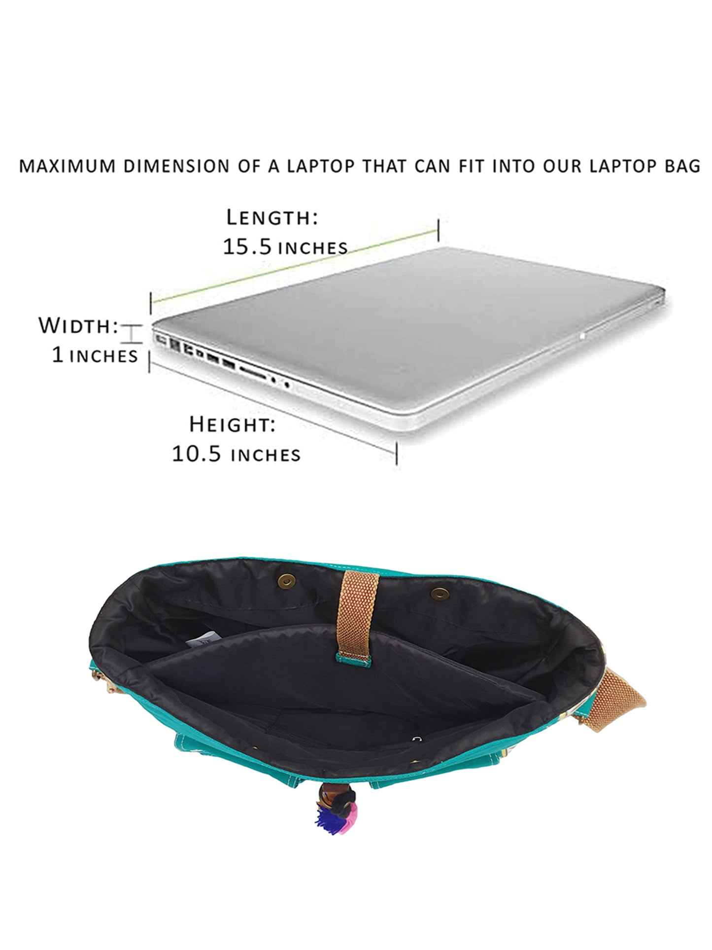 Messenger Bags for Women | Teal Laptop Messenger Bag made with Canvas | Fits up to 15.6 Inches Laptop/MacBook | Ladies Crossbody Sling Bag Comes with 2 External Pockets