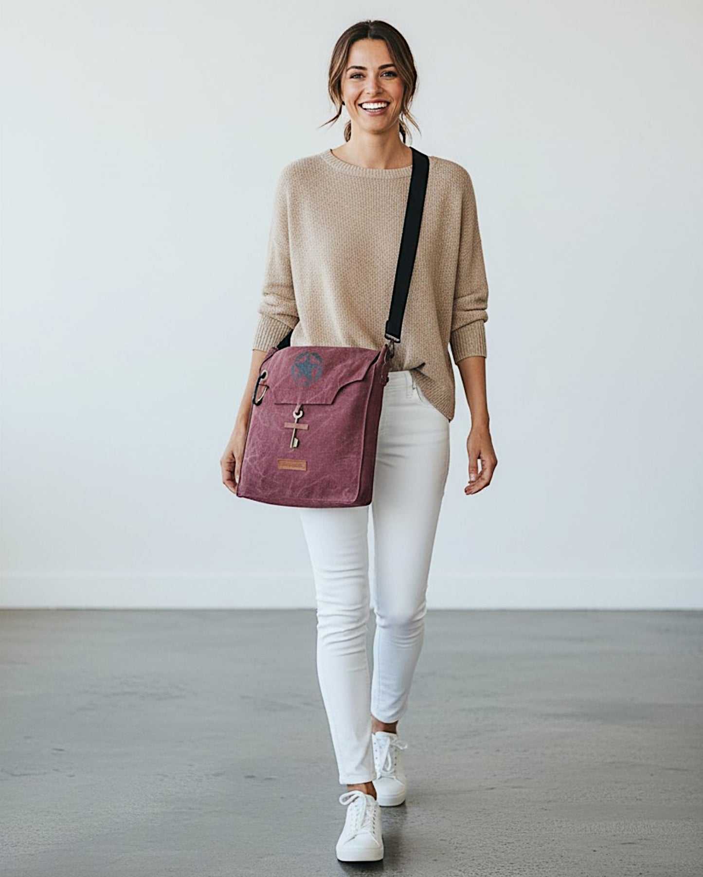 Sturdy Cotton Canvas Messenger Bags for Men and Women | With two Magnetic Snap Buttons Flap Closure, Adjustable Body Strap & Multiutility Lobster Hook