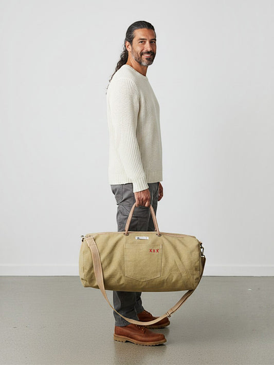 Canvas Travel Duffle Bag | 40 litres | Sports Duffel | Gym Bags | for Men and Women | Detachable Strap | Airline Carry-On Luggage | Quick Access Pockets |