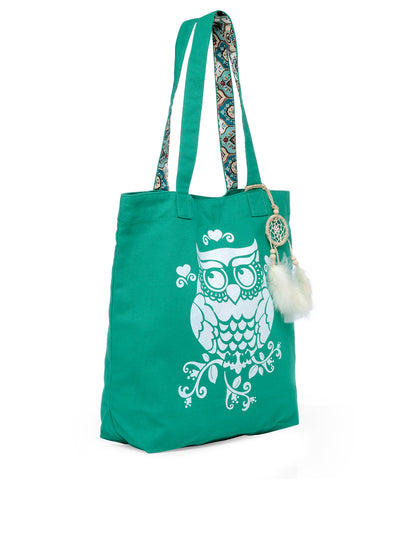 Cotton Canvas Tote Bag | Magnetic Closure & a Safety Pocket | Stylish Shoulder Bag for College & Daily Use | Digital Printed Design | With Tassel | For Women & Girls