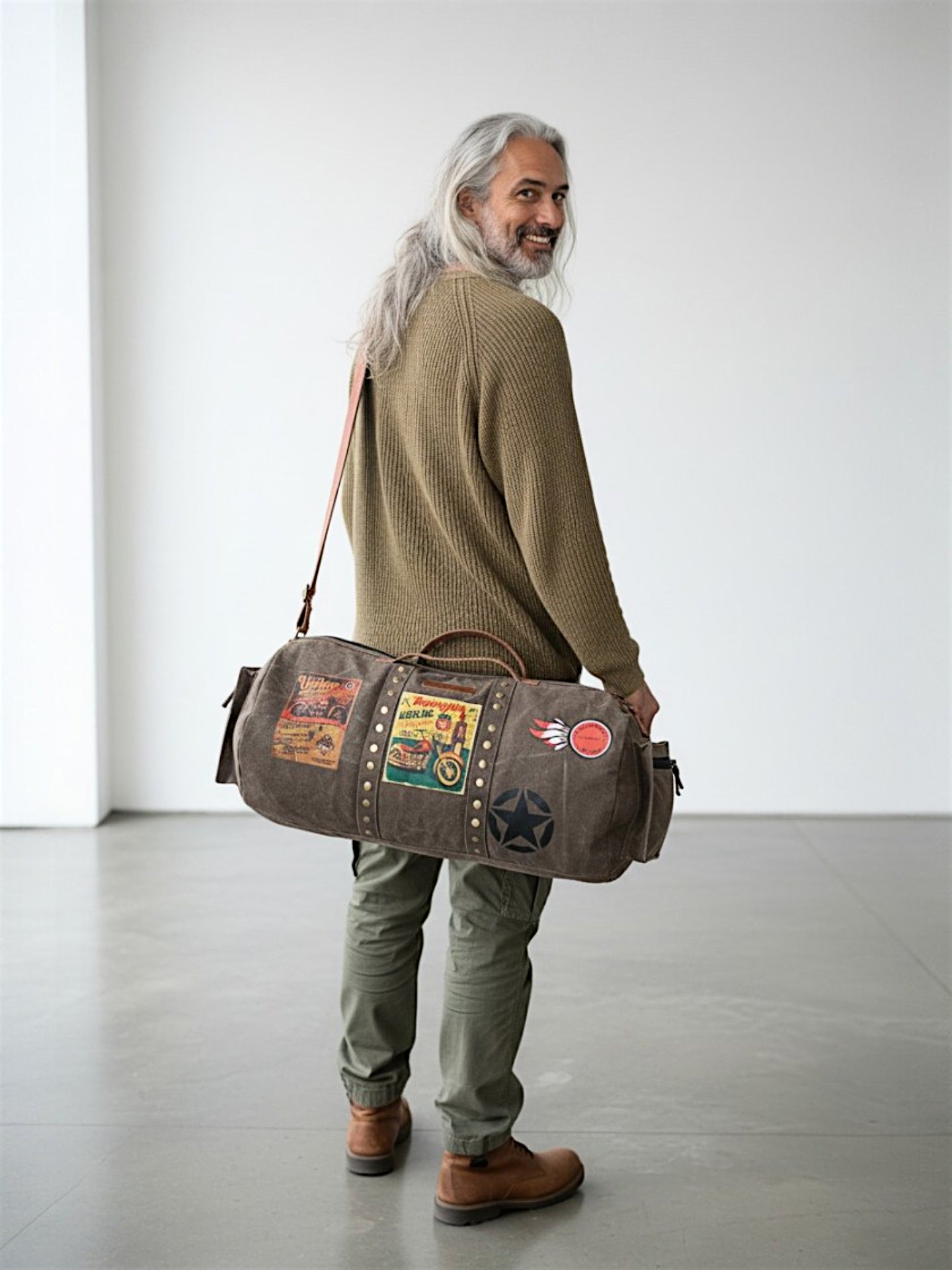 Canvas Travel Duffle Bag 25 litres | Sports Duffel | for Men and Women | Adjustable Broad Strap | Gym Bag | Airline Carry On Luggage | Quick Access Pockets |