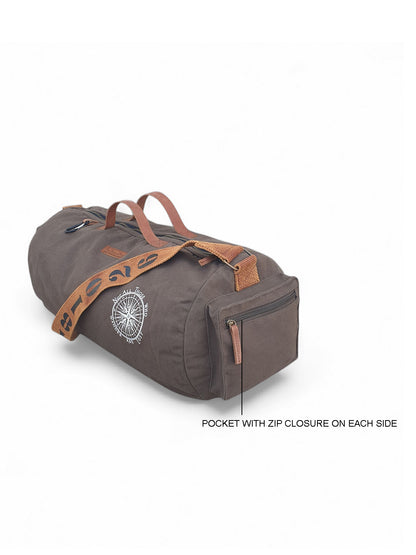 Canvas Travel Duffle Bag | 25 litres | Sports Duffel | Gym Bags | for Men and Women | Adjustable Broad Strap | Airline Carry-On Luggage | Quick Access Pockets |
