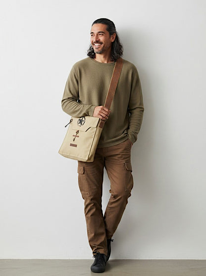 Sturdy Cotton Canvas Messenger Bags for Men and Women | With two Magnetic Snap Buttons Flap Closure, Adjustable Body Strap & Multiutility Lobster Hook