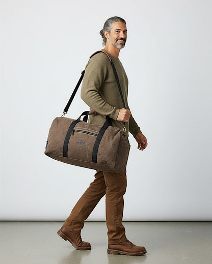 The House of Tara Distressed Finish Heavy Cotton Canvas Oversize Duffle Bag | 53 litres | Sports Duffel | Travel Bags | For Men and Women | Detachable Broad Strap | Airline Carry-On Luggage