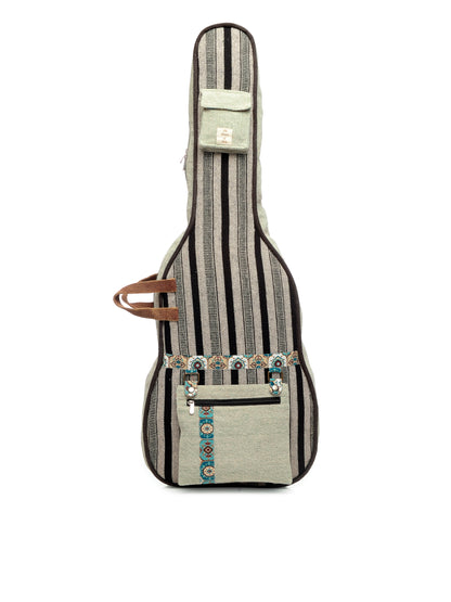 Ethnic Handloom Fabric Acoustic Guitar Bag Cover for Men and Women | Modern Guitar Case | Inner Lining | Adjustable Straps | Padded Protection | Zip Pockets |
