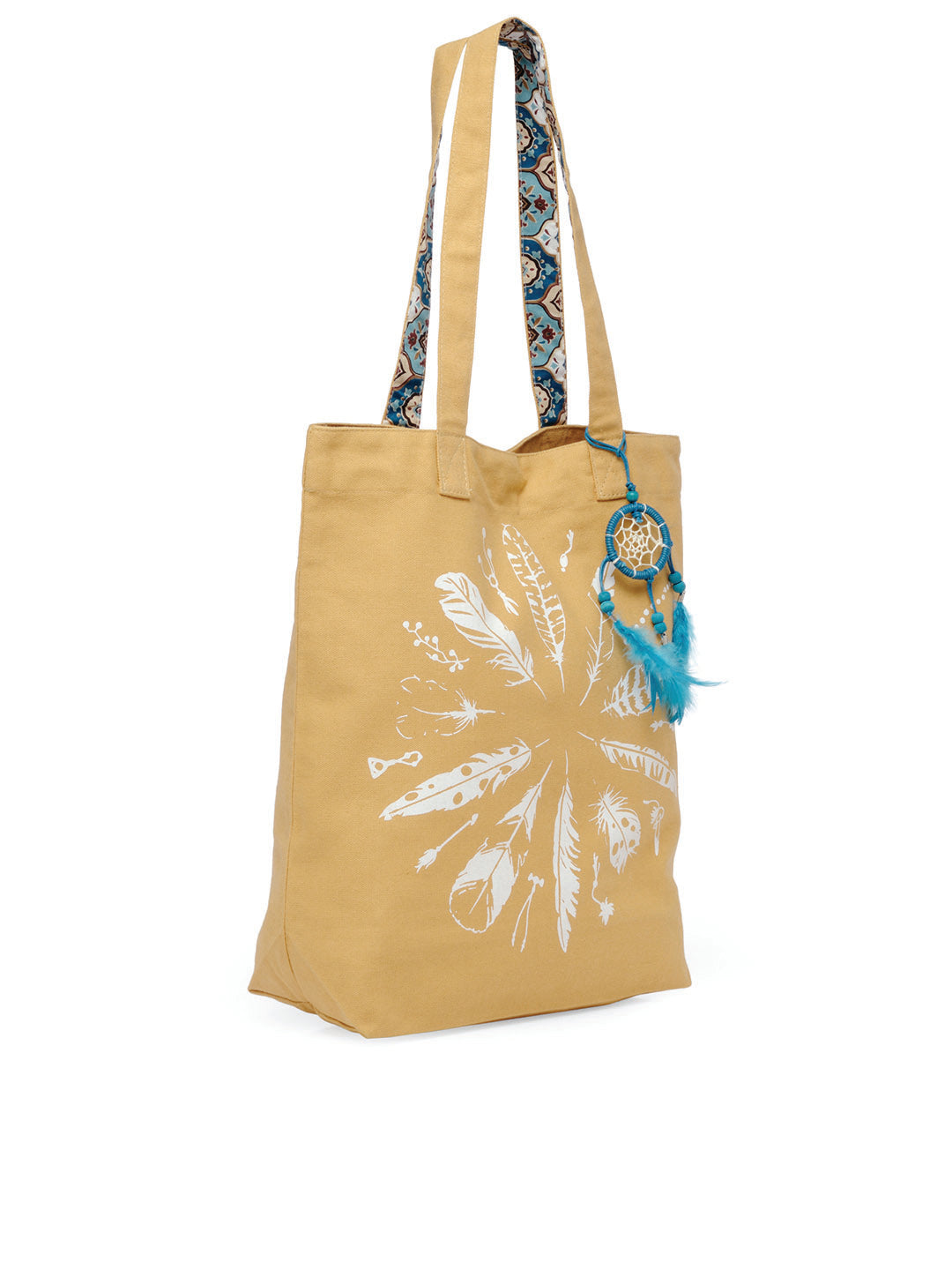 Cotton Canvas Tote Bag | Magnetic Closure & a Safety Pocket | Stylish Shoulder Bag for College & Daily Use | Digital Printed Design | With Tassel | For Women & Girls