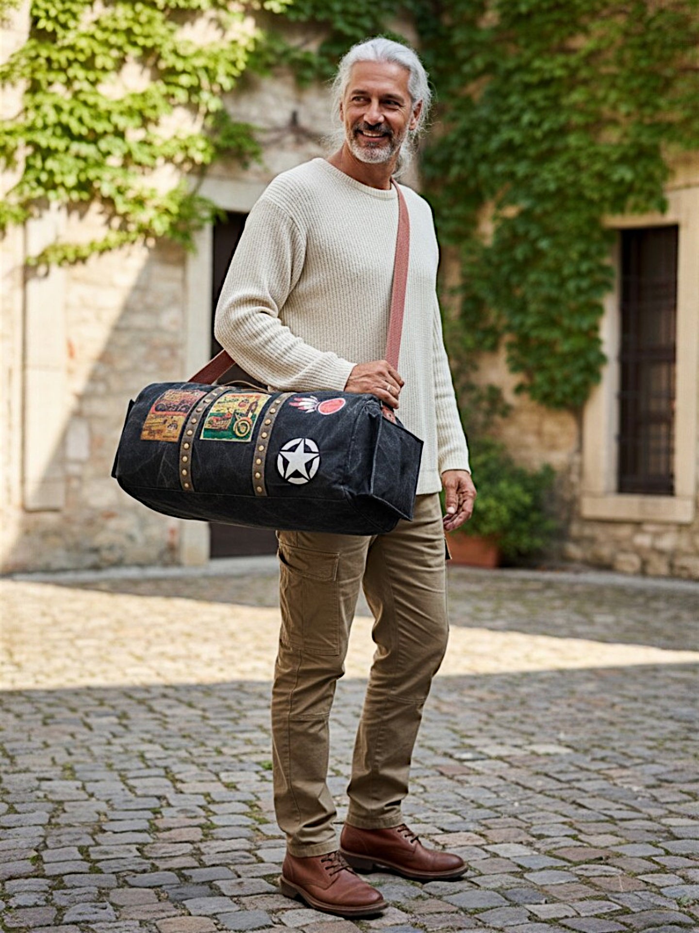 Canvas Travel Duffle Bag 25 litres | Sports Duffel | for Men and Women | Adjustable Broad Strap | Gym Bag | Airline Carry On Luggage | Quick Access Pockets |
