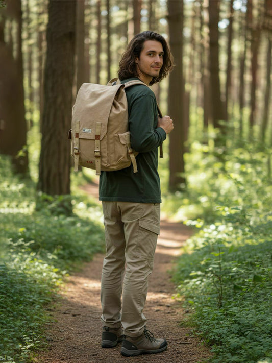 Canvas Backpack for Men and Women 23L | Casual Cotton Bag With  Inner Lining, 4 External & 3 Internal Pockets | Backpacks Suitable for College, Travel & Hiking