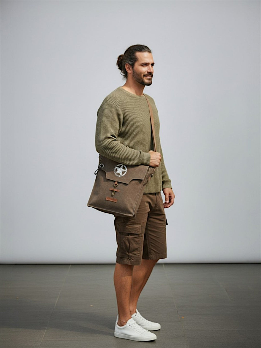 Sturdy Cotton Canvas Messenger Bags for Men and Women | With two Magnetic Snap Buttons Flap Closure, Adjustable Body Strap & Multiutility Lobster Hook