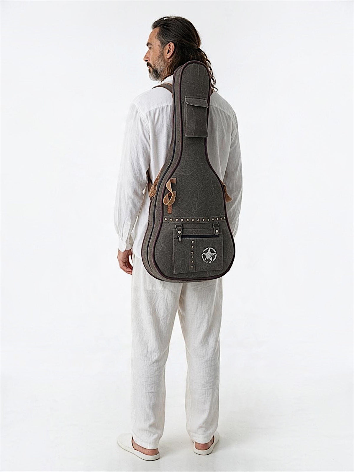 Cotton Canvas Fabric Acoustic Guitar Bag Cover for Men and Women | Modern Guitar Case | 100% Cotton Inner Lining | Adjustable Straps | Padded Protection | Zip Pocket |