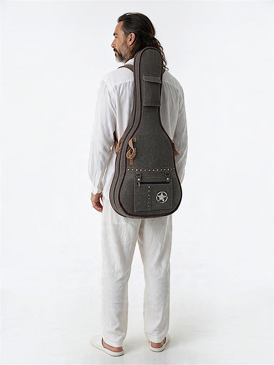 Cotton Canvas Fabric Acoustic Guitar Bag Cover for Men and Women | Modern Guitar Case | 100% Cotton Inner Lining | Adjustable Straps | Padded Protection | Zip Pocket |