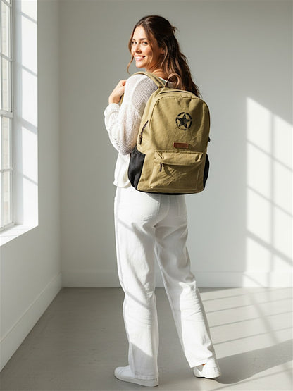 Canvas Laptop Backpack for Men & Women 18 Liters | Casual Bag with  Inner Lining & Laptop Compartment (fits up to 15.6 Inch) | Suitable for College & Travel