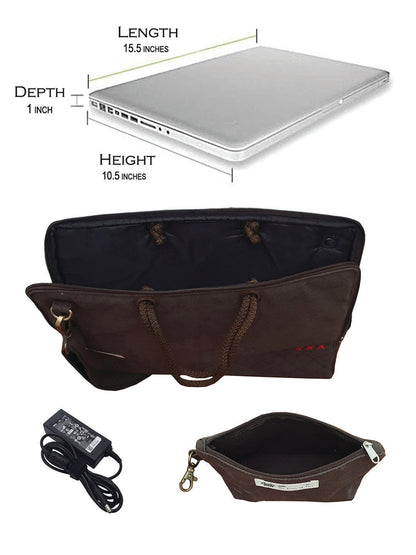 Unisex Messenger Bags | Laptop Messenger Bag made with Canvas | Fits upto 15.6 Inches Laptop/MacBook | Comes with Detachable Zip Pouch | Crossbody Sling Bag For Men Women