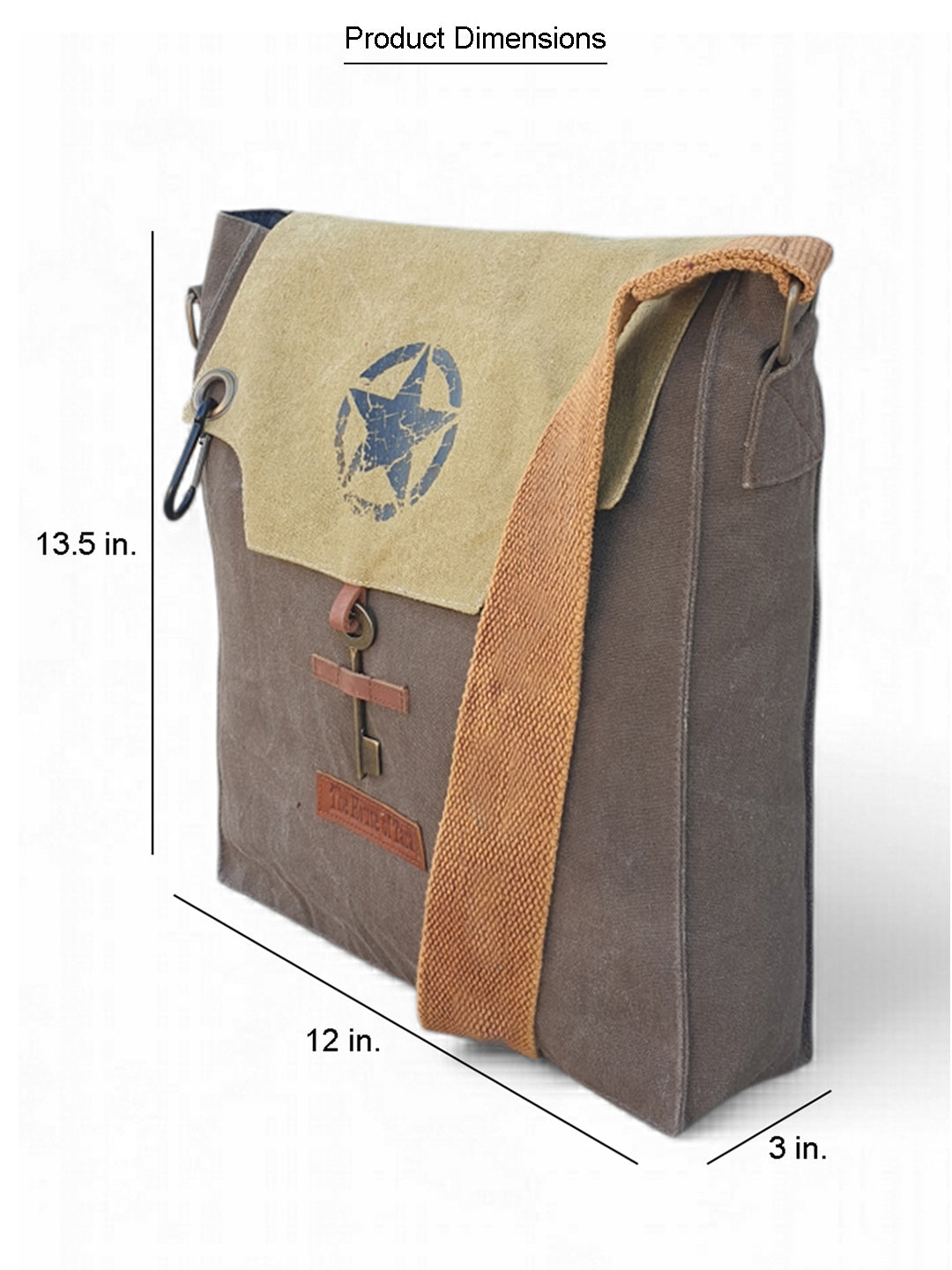 Sturdy Cotton Canvas Messenger Bags for Men and Women | With two Magnetic Snap Buttons Flap Closure, Adjustable Body Strap & Multiutility Lobster Hook