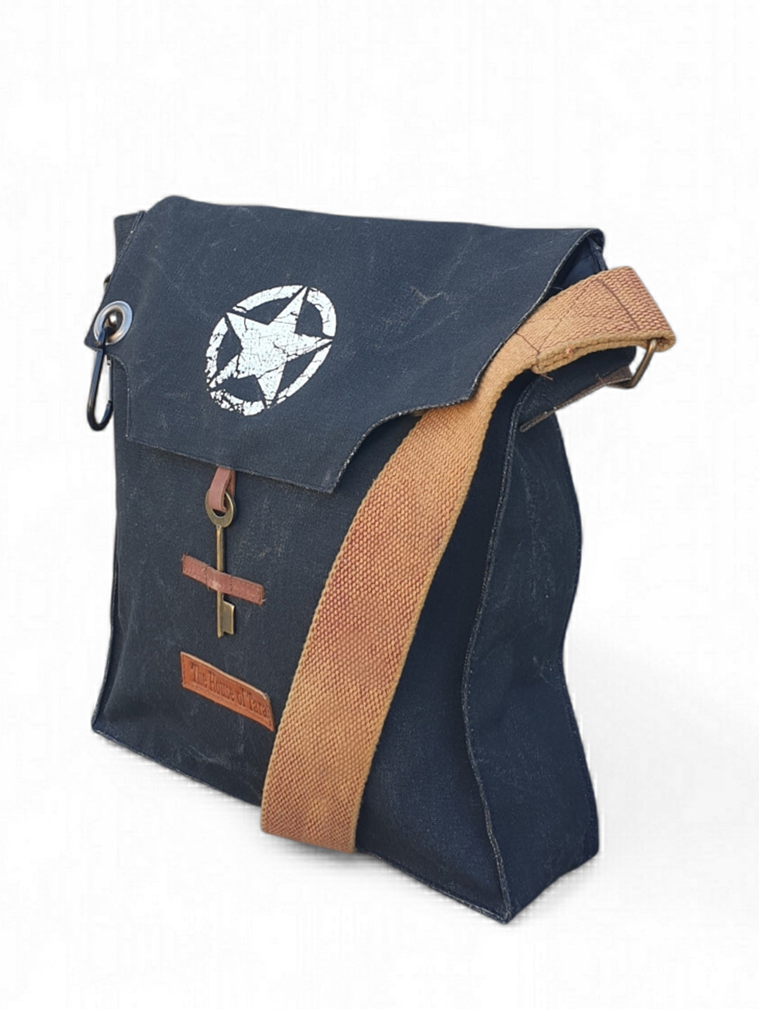 Sturdy Cotton Canvas Messenger Bags for Men and Women | With two Magnetic Snap Buttons Flap Closure, Adjustable Body Strap & Multiutility Lobster Hook