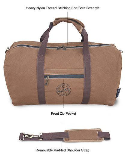 Canvas Travel Duffle Bag | 53 litres | Sports Duffel | Gym Bags | for Men and Women | 100% Cotton Lining | Detachable Broad Strap | Airline Carry-On Luggage | Oversize |