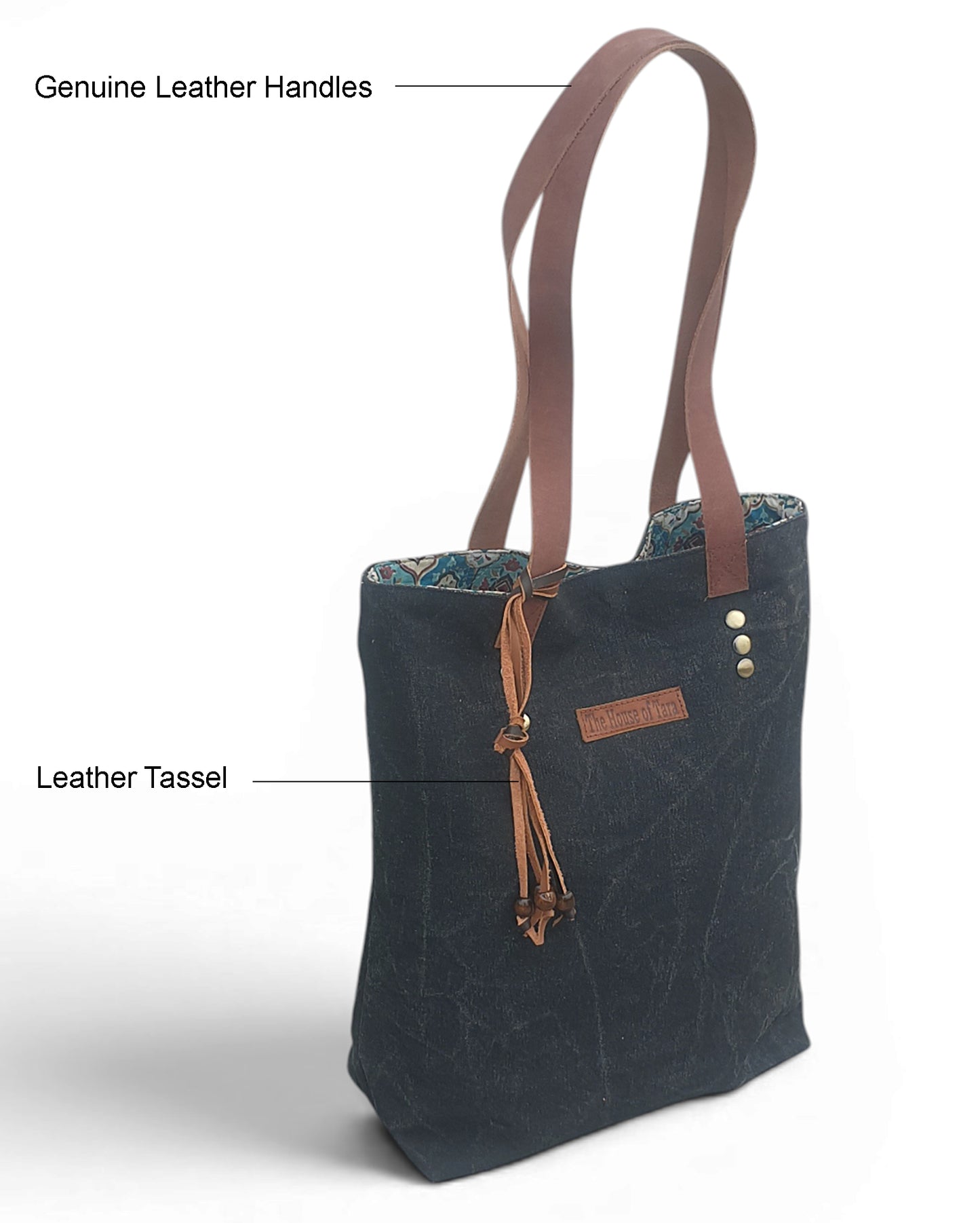 Distressed Finish Heavy Canvas Tote Handbag | Tassel Embellished | Magnetic Closure & Internal Zip Pocket Shoulder Bag | For College, Office and Daily Use | For Women
