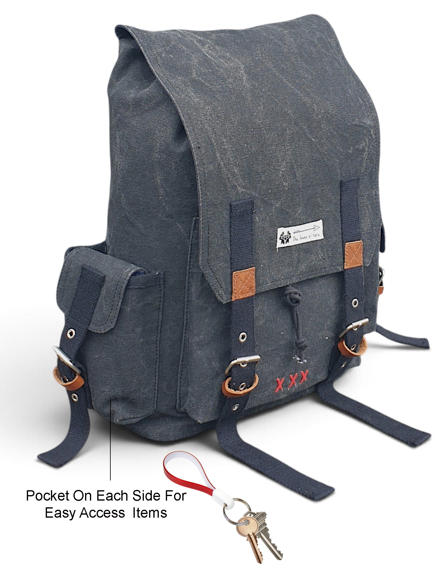 Canvas Backpack for Men and Women 23L | Casual Cotton Bag With  Inner Lining, 4 External & 3 Internal Pockets | Backpacks Suitable for College, Travel & Hiking