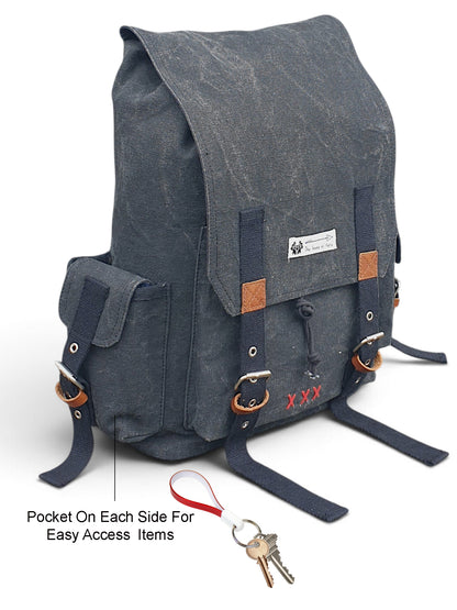 Canvas Backpack for Men and Women 23L | Casual Cotton Bag With  Inner Lining, 4 External & 3 Internal Pockets | Backpacks Suitable for College, Travel & Hiking