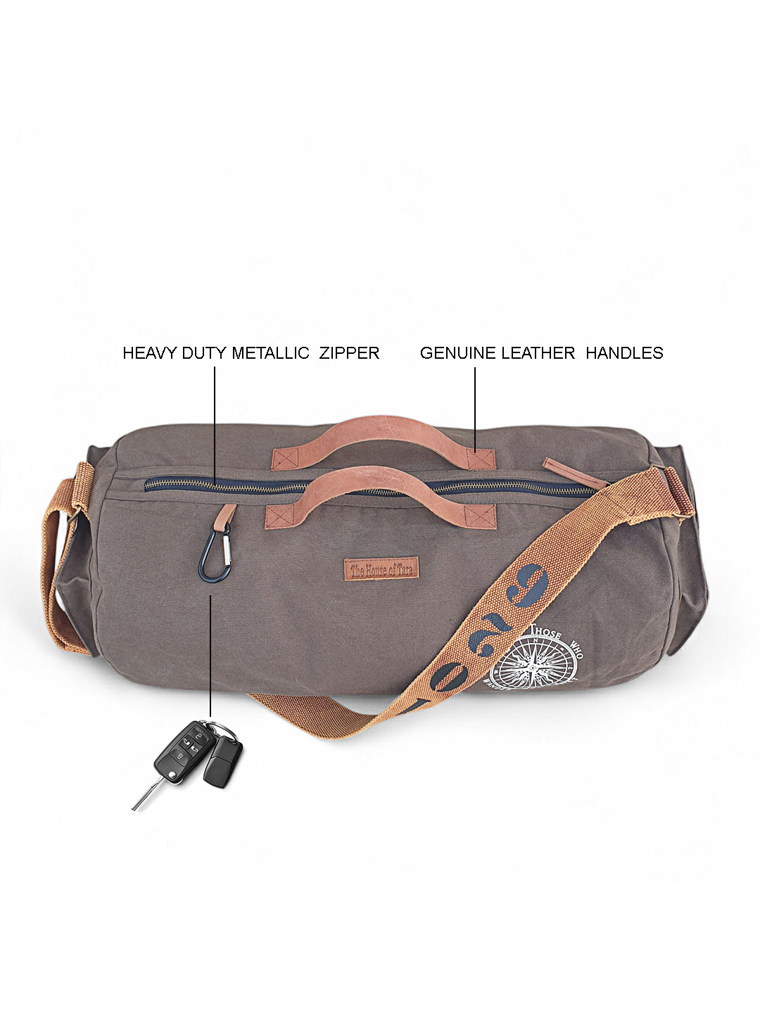 Canvas Travel Duffle Bag | 25 litres | Sports Duffel | Gym Bags | for Men and Women | Adjustable Broad Strap | Airline Carry-On Luggage | Quick Access Pockets |
