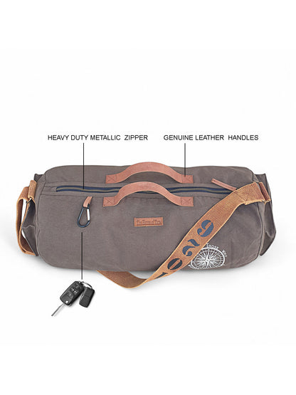 Canvas Travel Duffle Bag | 25 litres | Sports Duffel | Gym Bags | for Men and Women | Adjustable Broad Strap | Airline Carry-On Luggage | Quick Access Pockets |