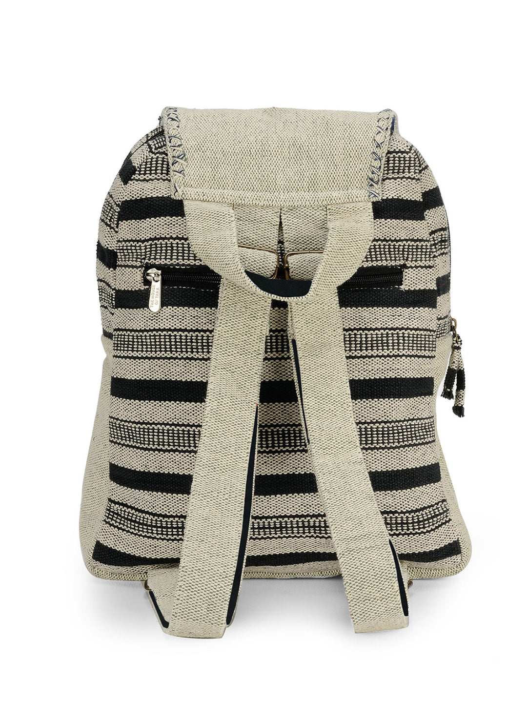 Handloom Fabric Backpack for Women 10 Litres | Multicolour Casual Cloth Bag with  Inner lining | Stylish Bag suitable for College, Travel & Beach