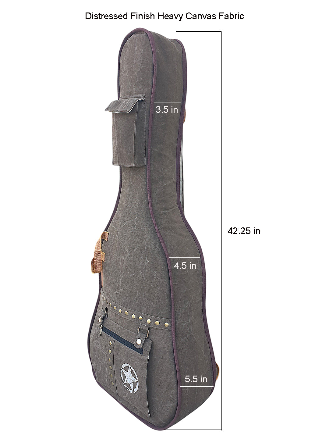 Cotton Canvas Fabric Acoustic Guitar Bag Cover for Men and Women | Modern Guitar Case | 100% Cotton Inner Lining | Adjustable Straps | Padded Protection | Zip Pocket |