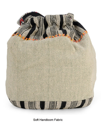 Handloom Boho Sling Bag for Women | Cross Body Bag for Women | 100% Cotton Inner Lining, Drawstring Closure | Shoulder Bags Suitable for College & Daily Essentials (Grey Black)