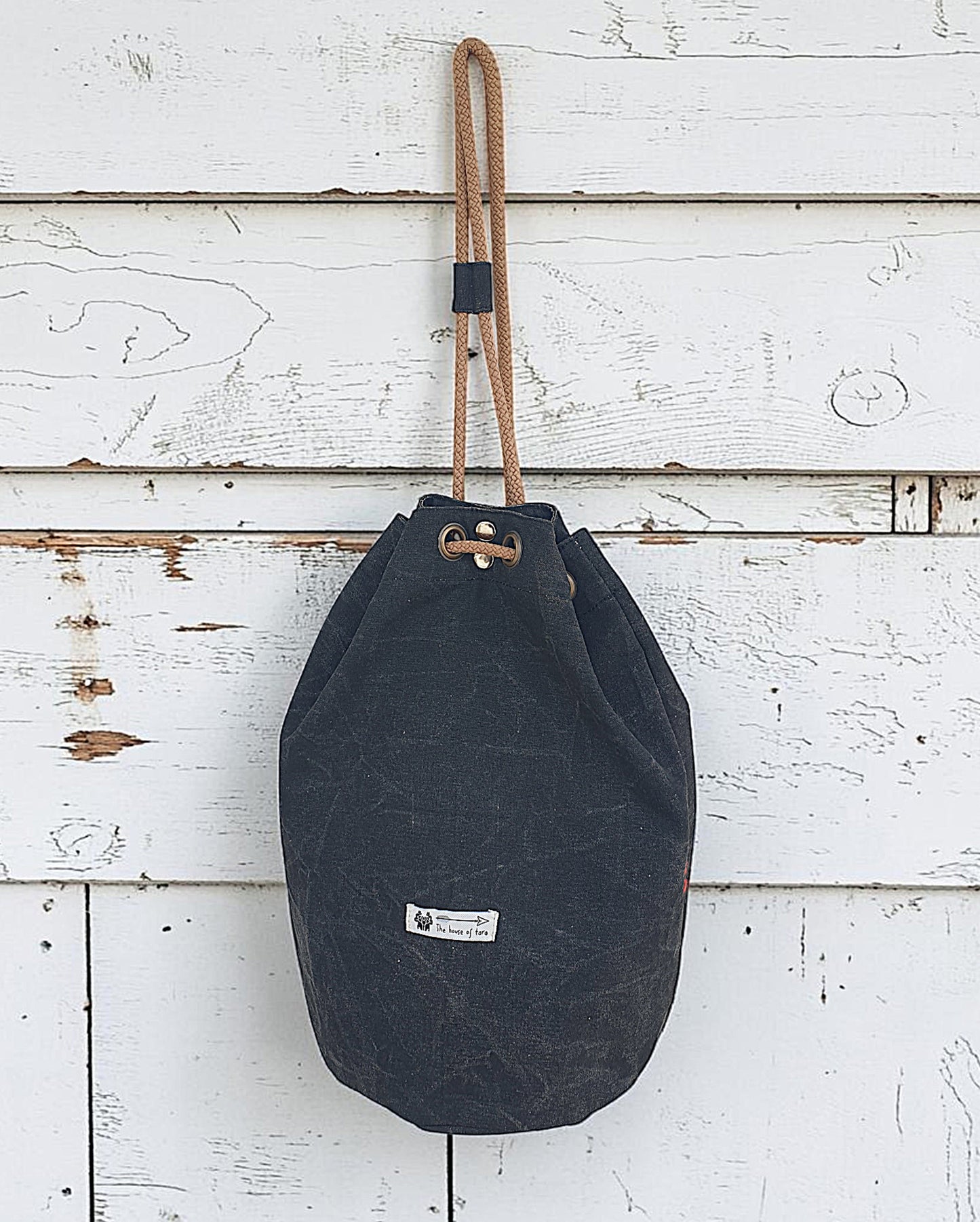 Distressed Canvas Backpack/Rucksack for Men & Women 20 Litres | Casual Cotton Bag with Spacious Compartment & Drawstring Strap | Stylish Bag suitable for College, Hiking & Everyday Essentials