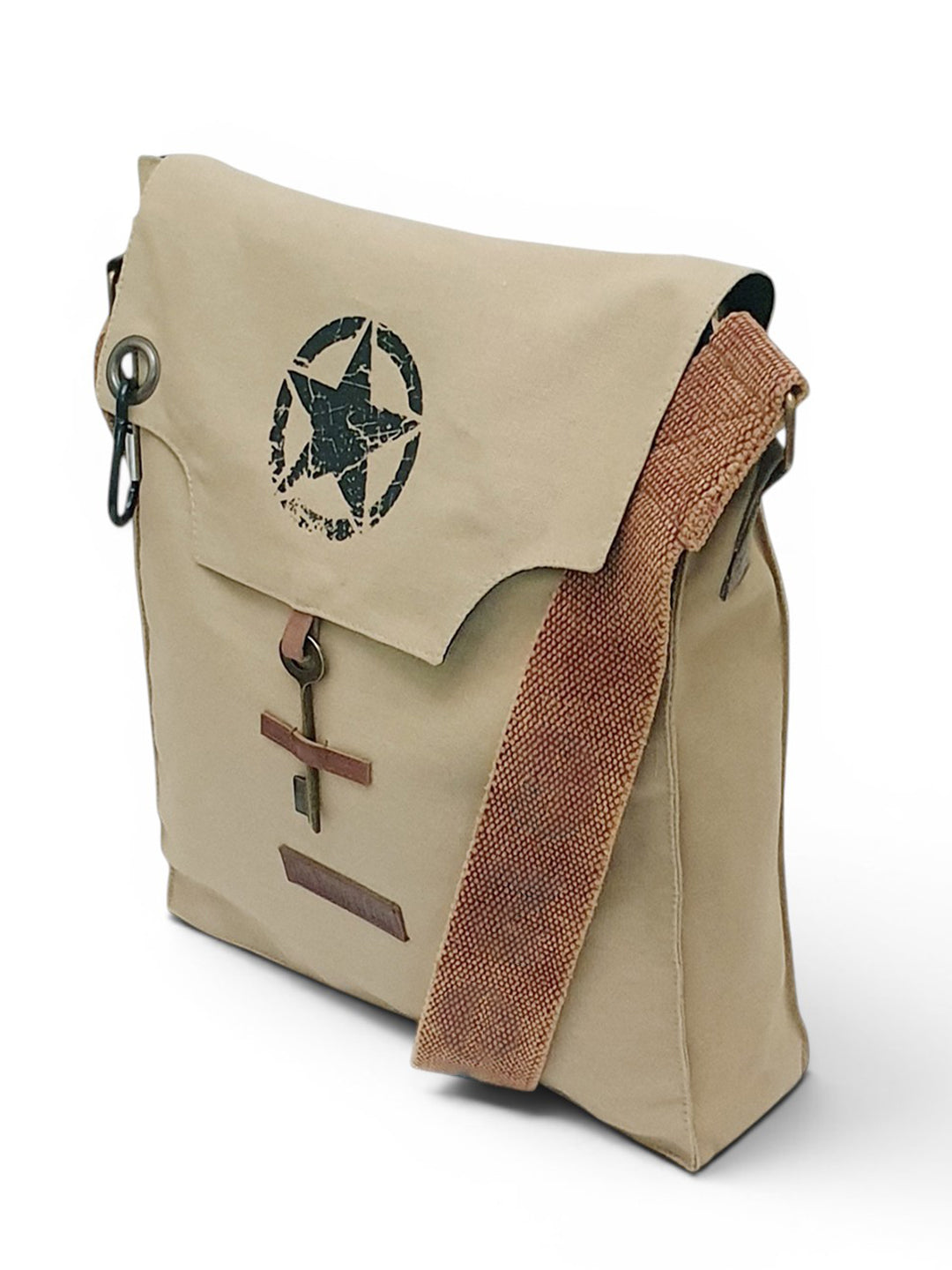 Sturdy Cotton Canvas Messenger Bags for Men and Women | With two Magnetic Snap Buttons Flap Closure, Adjustable Body Strap & Multiutility Lobster Hook