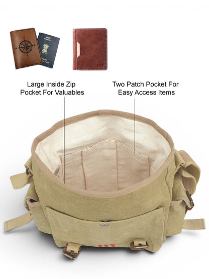 Distressed Cotton Canvas Sling Messenger Bag for Men and Women I Multipurpose Crossbody Bag I Travel Bag with Adjustable Strap | Unisex Sling Bag Crossbody Handbag for Office/Travel