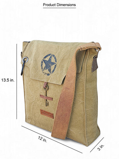 Sturdy Cotton Canvas Messenger Bags for Men and Women | With two Magnetic Snap Buttons Flap Closure, Adjustable Body Strap & Multiutility Lobster Hook