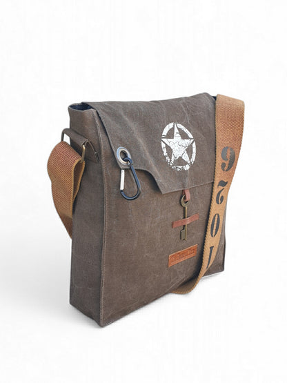 Sturdy Cotton Canvas Messenger Bags for Men and Women | With two Magnetic Snap Buttons Flap Closure, Adjustable Body Strap & Multiutility Lobster Hook