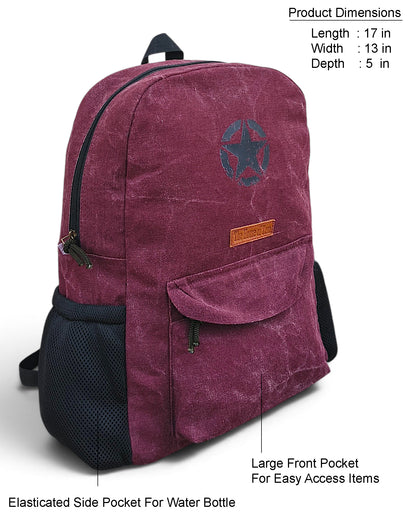 Canvas Laptop Backpack for Men & Women 18 Liters | Casual Bag with Polyester Lining & Laptop Compartment (fits up to 15.6 Inch) | Suitable for College & Travel