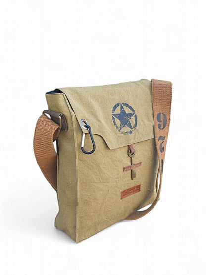 Sturdy Cotton Canvas Messenger Bags for Men and Women | With two Magnetic Snap Buttons Flap Closure, Adjustable Body Strap & Multiutility Lobster Hook