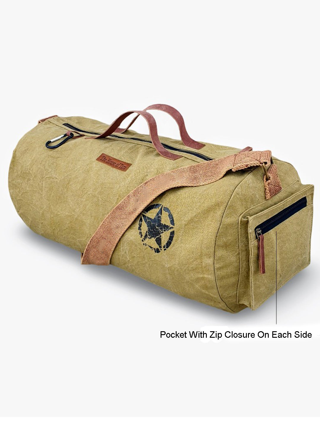Canvas Travel Duffle Bag | 25 litres | Sports Duffel | Gym Bags | for Men and Women | Adjustable Broad Strap | Airline Carry-On Luggage | Quick Access Pockets |