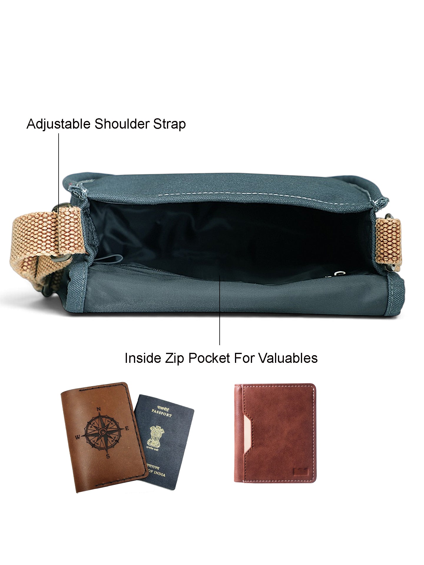 Canvas Purse for Women | Casual Crossbody Sling Bag with Boho Printed Flap, Adjustable Straps, Zipped Pocket & Inner Lining | Suitable for College & Travel