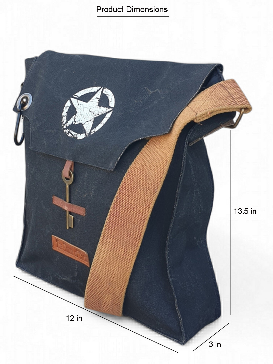 Sturdy Cotton Canvas Messenger Bags for Men and Women | With two Magnetic Snap Buttons Flap Closure, Adjustable Body Strap & Multiutility Lobster Hook