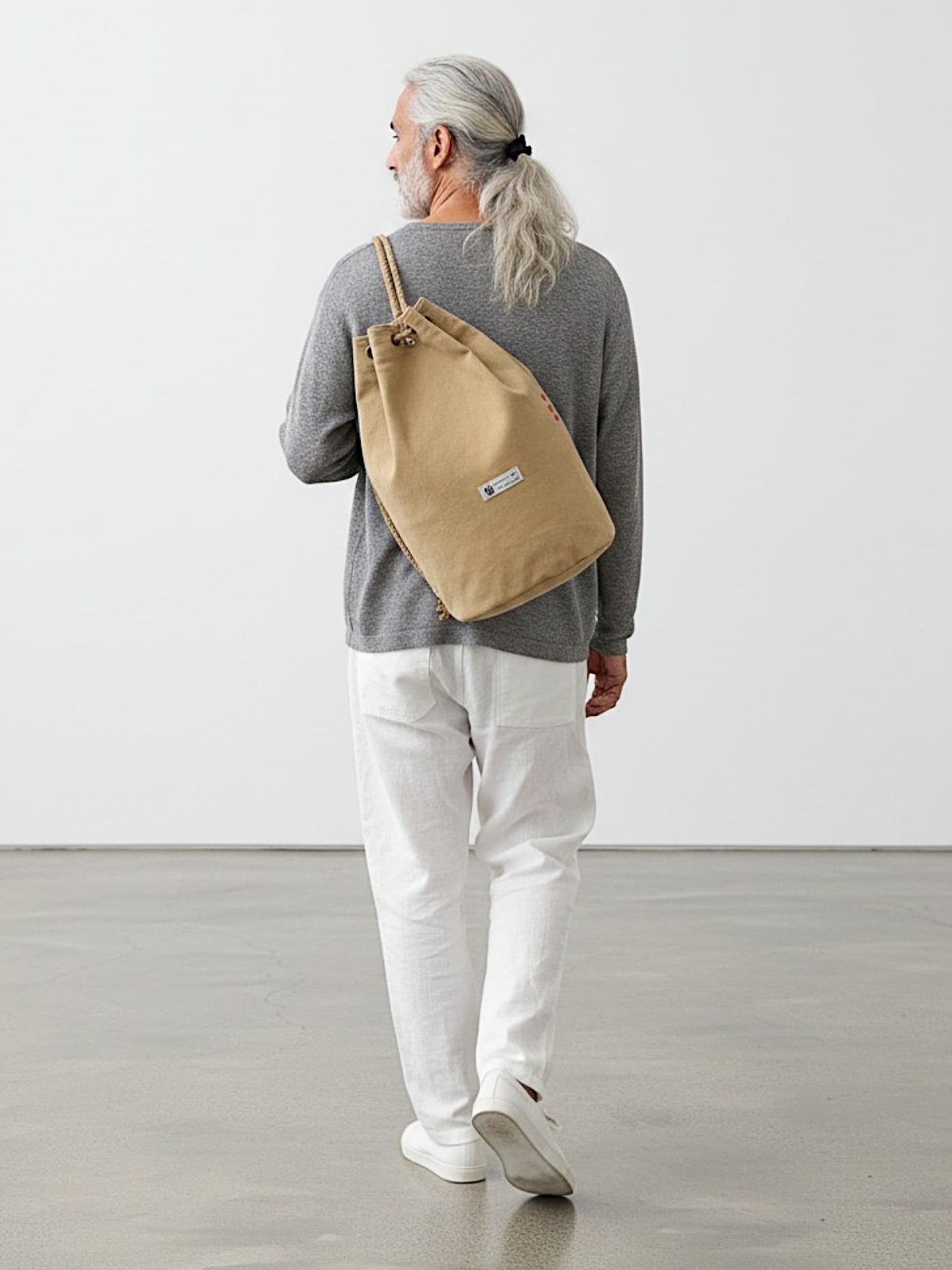 Distressed Canvas Backpack/Rucksack for Men & Women 20 Litres | Casual Cotton Bag with Spacious Compartment & Drawstring Strap | Stylish Bag suitable for College, Hiking & Everyday Essentials