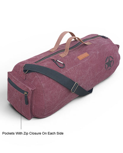 Canvas Travel Duffle Bag | 25 litres | Sports Duffel | Gym Bags | for Men and Women | Adjustable Broad Strap | Airline Carry-On Luggage | Quick Access Pockets |