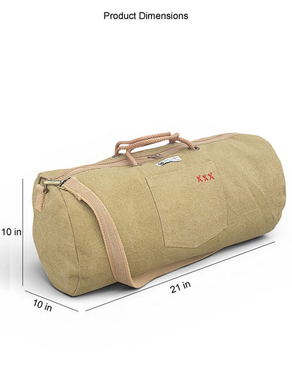 Canvas Travel Duffle Bag | 40 litres | Sports Duffel | Gym Bags | for Men and Women | Detachable Strap | Airline Carry-On Luggage | Quick Access Pockets |