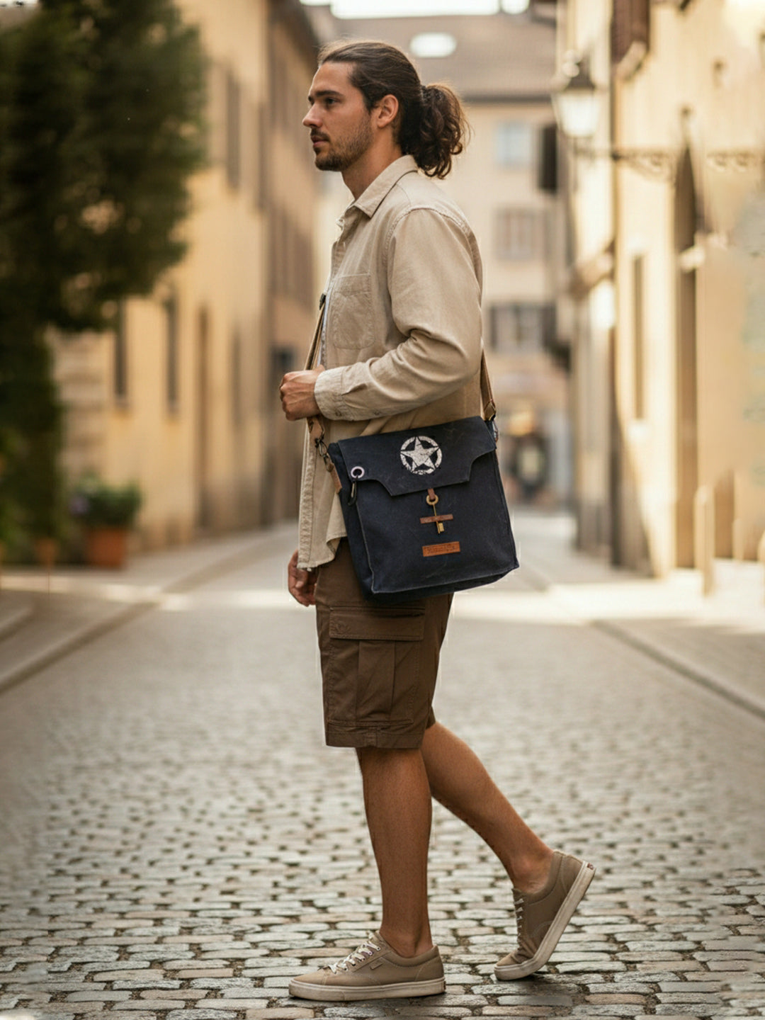 Sturdy Cotton Canvas Messenger Bags for Men and Women | With two Magnetic Snap Buttons Flap Closure, Adjustable Body Strap & Multiutility Lobster Hook
