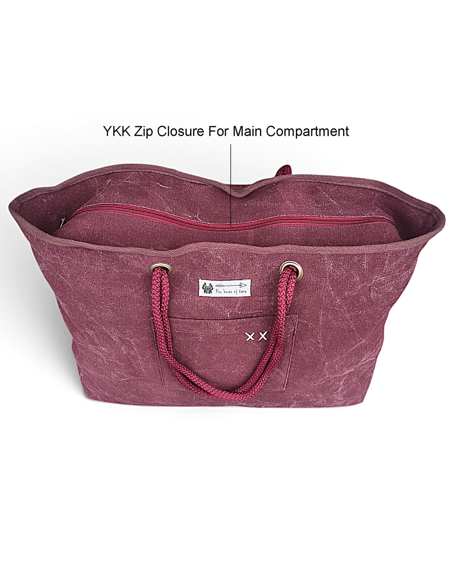 Cotton Canvas Oversized Tote Bag with Zip Pouch | YKK Zipper Closure | Padded Pocket for Tablet & Sunglasses/Phone | Bottle Holder | Strong Nylon Handles | Women